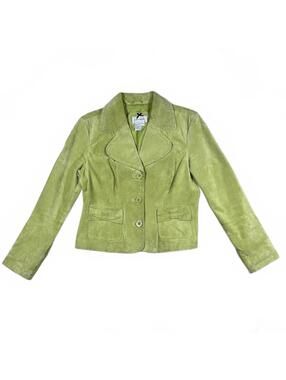 Women’s Jacket Green Suede Vintage Y2K